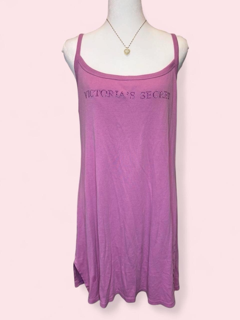 Vintage Victoria’s Secret Rhinestone Logo Night Gown